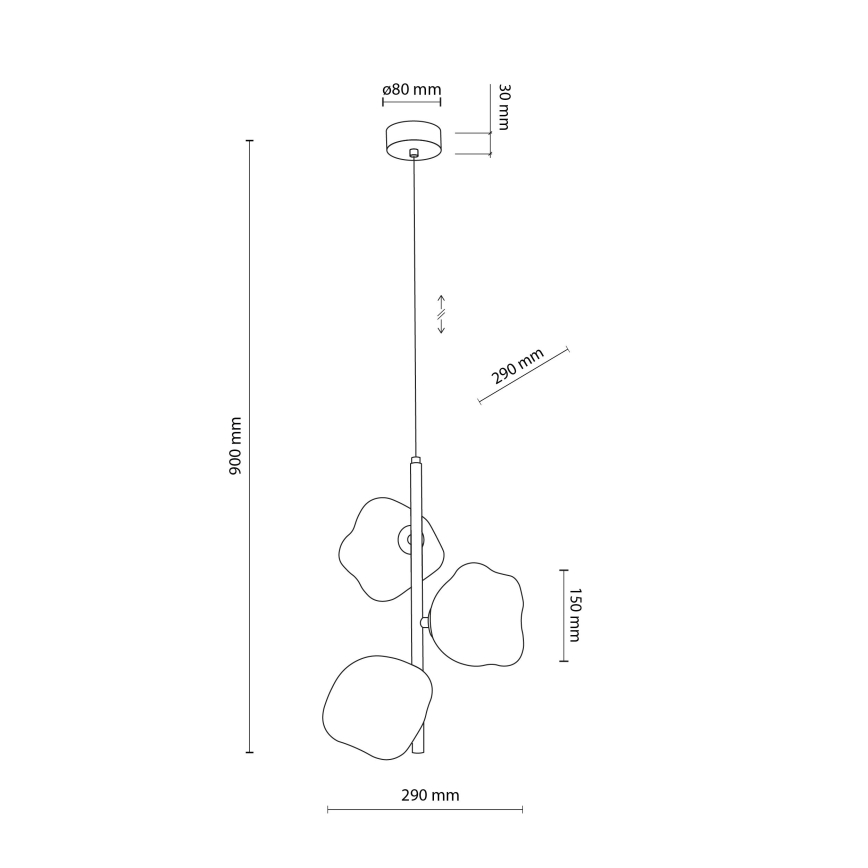 Brilagi - Полилей на кабел VULCANO 3xG9/8W/230V бежово/опушено бежово