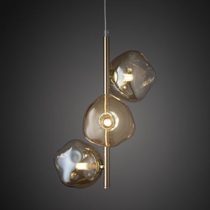 Brilagi - Полилей на кабел VULCANO 3xG9/8W/230V златист/димчато бежов