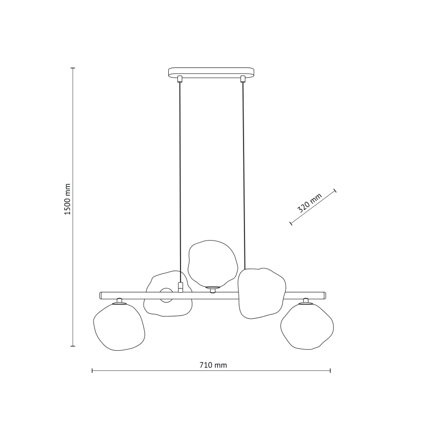 Brilagi - Полилей на кабел VULCANO 5xG9/8W/230V златисто/димчато бежово