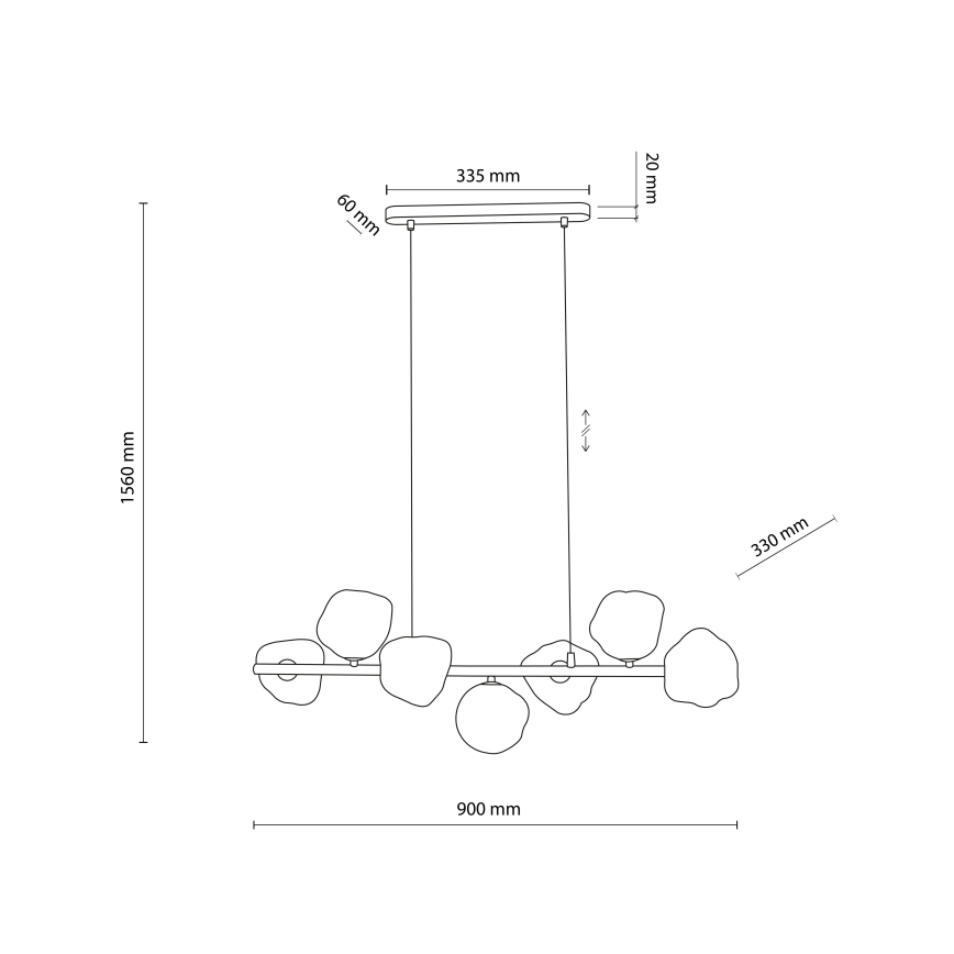 Brilagi - Полилей на кабел VULCANO 7xG9/8W/230V бежов/димчато бежов бежов