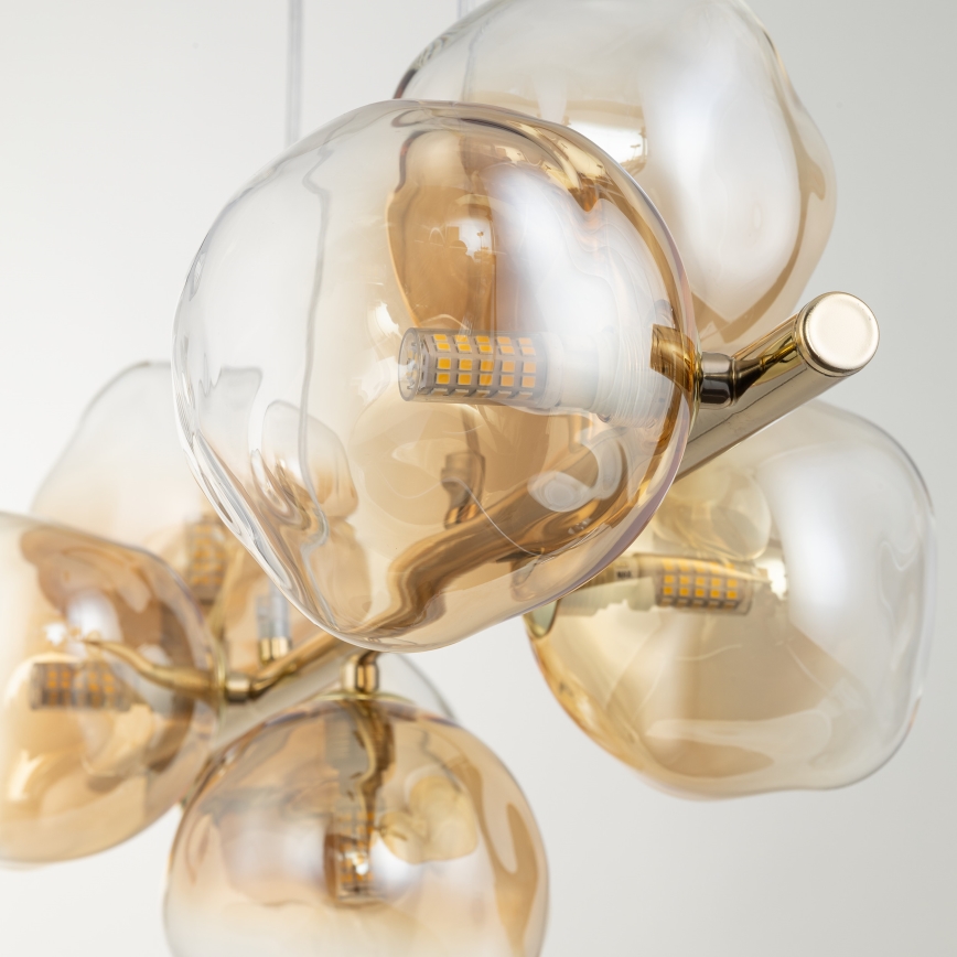 Brilagi - Полилей на кабел VULCANO 7xG9/8W/230V златист/опушено бежово