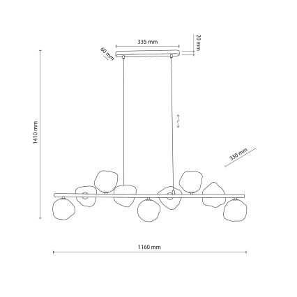 Brilagi - Полилей на кабел VULCANO 9xG9/8W/230V бежов/опушено бежово