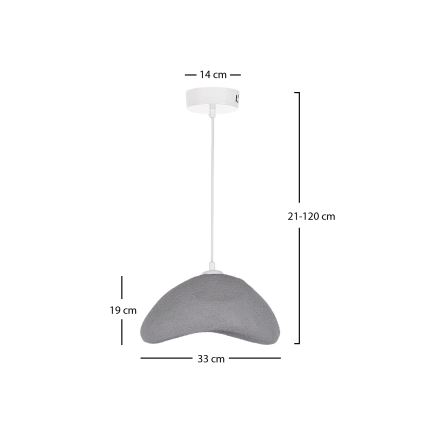 Brilagi - Полилей на кабел WABI SABI 1xE27/40W/230V Ø 33 см сив