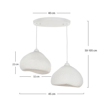 Brilagi - полилей на кабел WABI SABI 2xE27/40W/230V Ø 45 cm бял