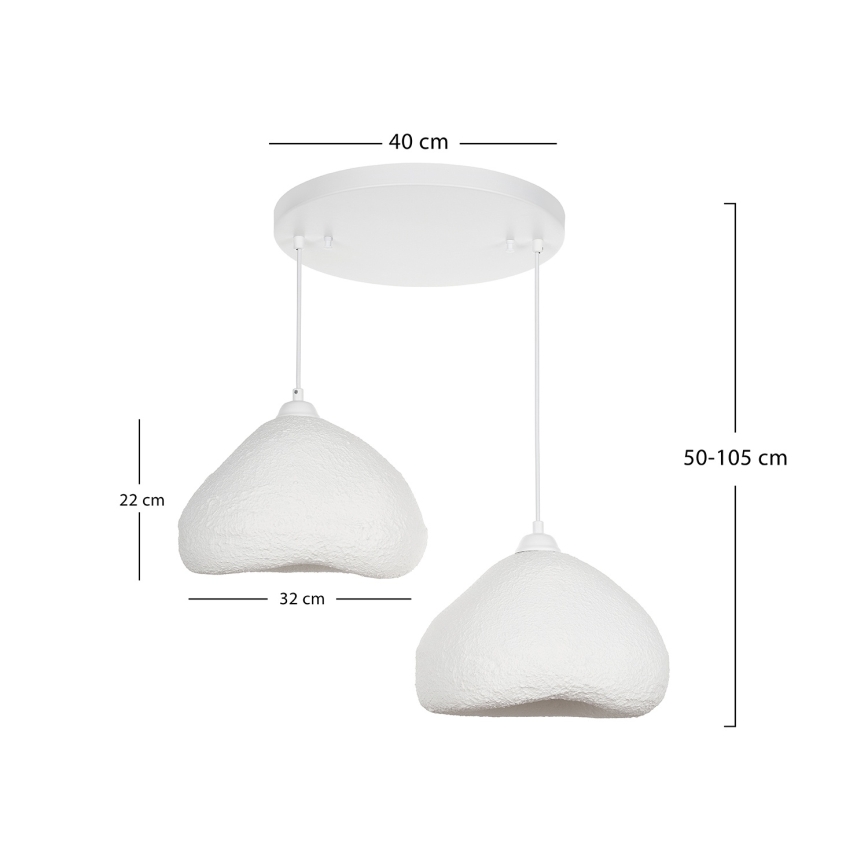 Brilagi - Полилей на кабел WABI SABI, 2xE27/40W/230V, Ø 45 cm, бял