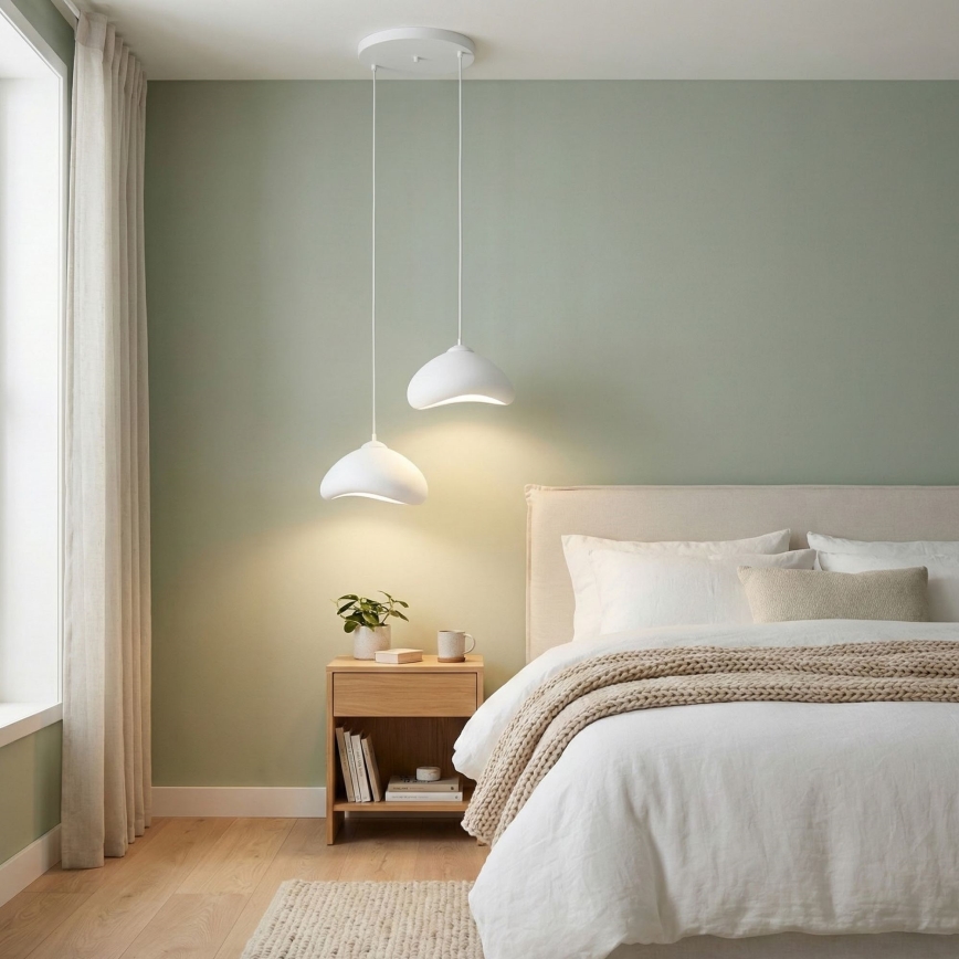 Brilagi - Полилей на кабел WABI SABI 2xE27/40W/230V Ø 45 см бял