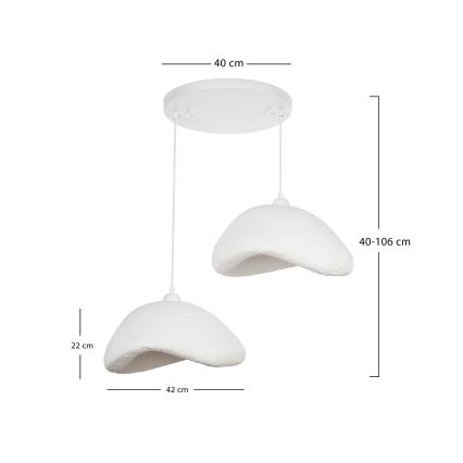 Brilagi - Полилей на кабел WABI SABI 2xE27/40W/230V Ø 74 cm бял