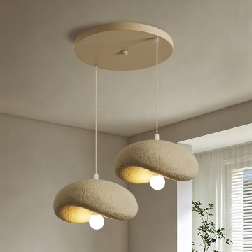 BRILAGI - Полилей на кабел WABI SABI 2xE27/60W/230V бежов