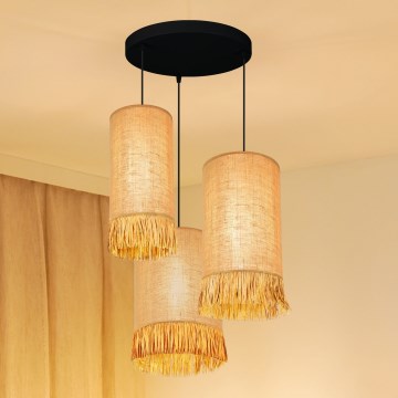 Brilagi - Полилей на кабел WINNETOU TUBES 3xE27/15W/230V кафяв/черен