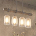 BRILAGI - Полилей на кабел WOOD GLASS 4xE27/60W/230V бор/сив/бял