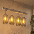 BRILAGI - Полилей на кабел WOOD GLASS 4xE27/60W/230V бор/сива/димчато сива