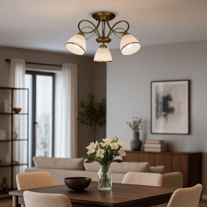 Brilagi - Полилей с повърхностен монтаж FRED 3xE27/60W/230V диаметър 59 см златист