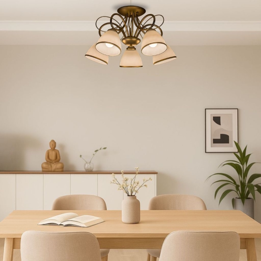 Brilagi - Полилей с повърхностен монтаж FRED 5xE27/60W/230V Ø 59 см златен