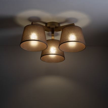 Brilagi - Полилей с повърхностен монтаж LATTE SABIA 3xE27/15W/230V бор/кафяв