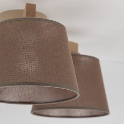 Brilagi - Полилей с повърхностен монтаж LATTE SABIA 3xE27/15W/230V бор/кафяв