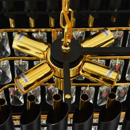 Brilagi - Полилей с верига ECLIPSE 10xE14/10W/230V 78x28 cm черно/златно