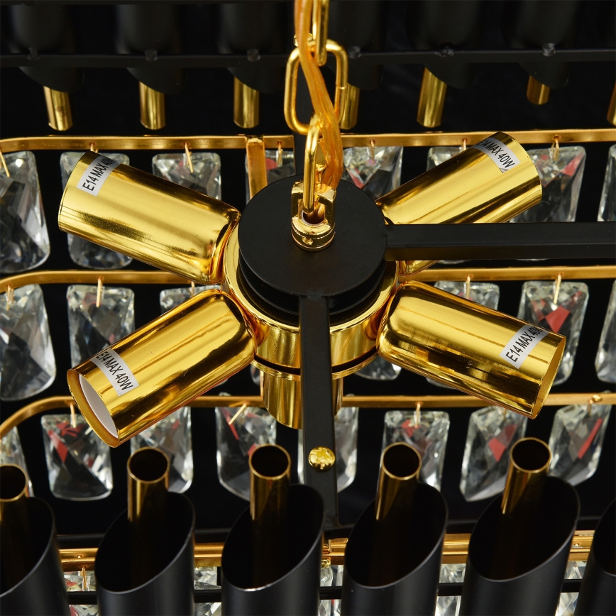 Brilagi - Полилей с верига ECLIPSE 10xE14/10W/230V 78x28 cm черно/златно