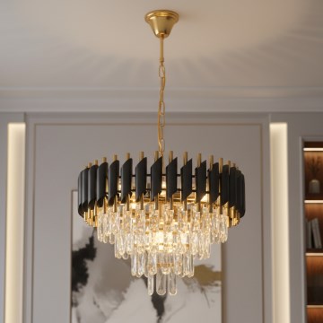 Brilagi - Полилей с верига ECLIPSE 7xE14/10W/230V, диаметър 48 см, черно/златно