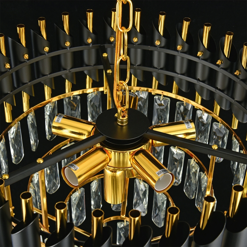 Brilagi - Полилей с верига ECLIPSE 7xE14/10W/230V, диаметър 48 см, черно/златно