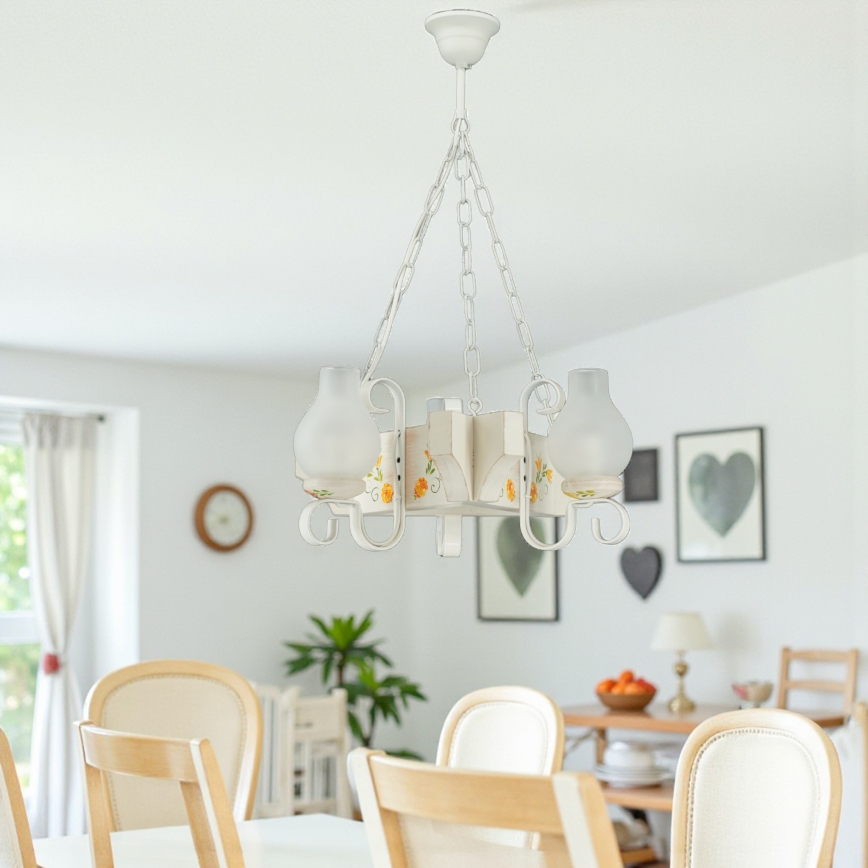 Brilagi - Полилей с верига QUEEN 3xE14/40W/230V бук/кремава