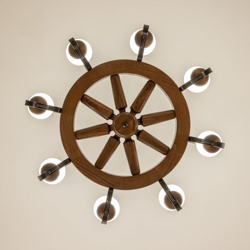 Brilagi - Полилей с верига ROATA 8xE14/40W/230V диам. 70 см бук/орех