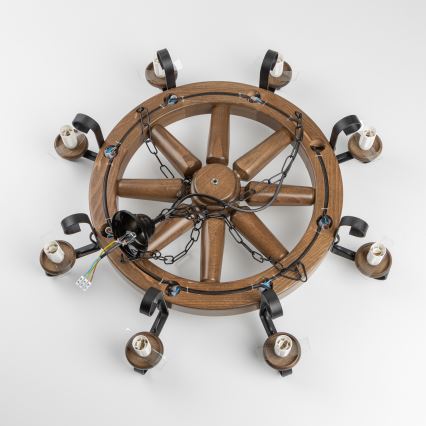 Brilagi - Полилей с верига ROATA 8xE14/40W/230V диам. 70 см бук/орех