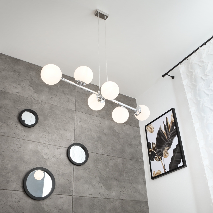 Brilagi - Полилей с кабел MALONY 6xE14/20W/230V блестящ хром