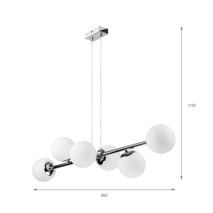 Brilagi - Полилей с кабел MALONY 6xE14/20W/230V блестящ хром