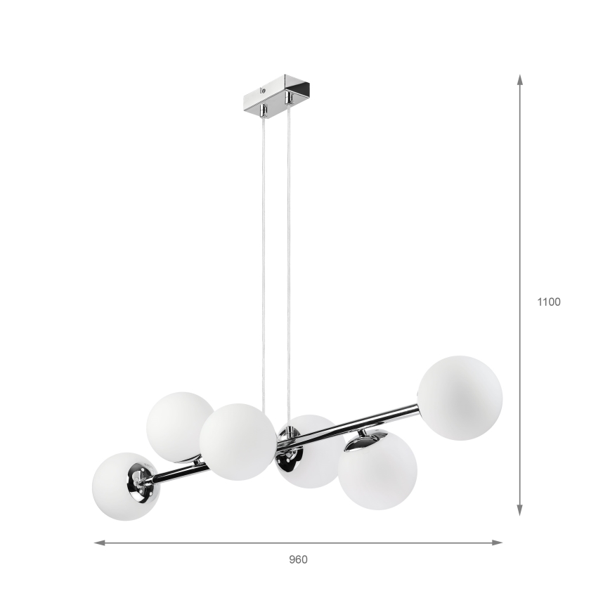 Brilagi - Полилей с кабел MALONY 6xE14/20W/230V блестящ хром