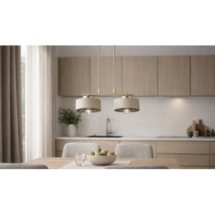 Brilagi - Полилей с кабелно окачване 2xE27/60W/230V бежов/златен