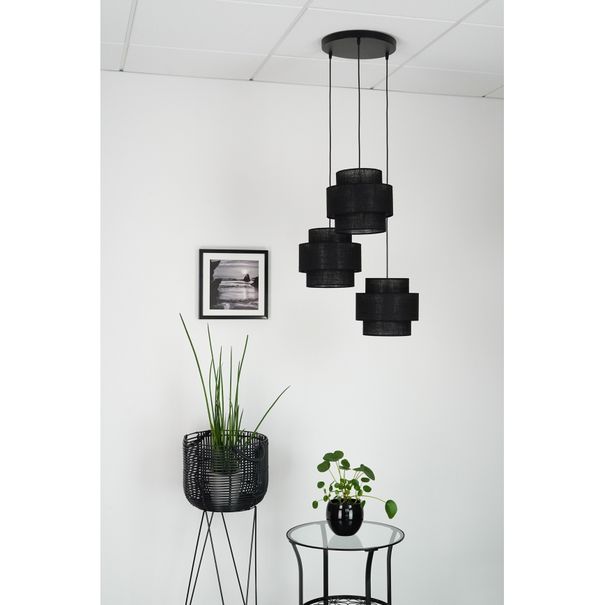 Brilagi - Полилей на кабел SPACE YUTE 3xE27/15W/230V черен