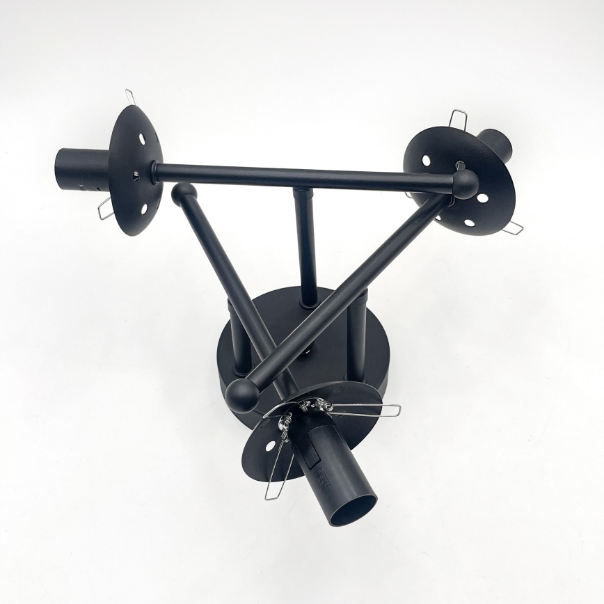 Brilagi - Полилей тип плафон MALIVA 3xE14/15W/230V черен/димчат