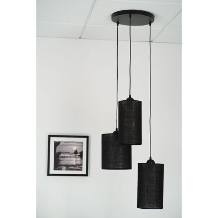 Brilagi - Полилей на кабел TUBES 3xE27/15W/230V черен