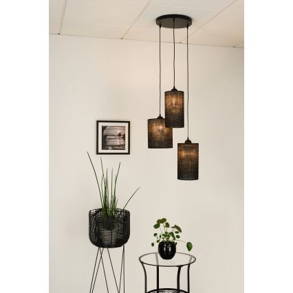 Brilagi - Полилей на кабел TUBES 3xE27/15W/230V черен