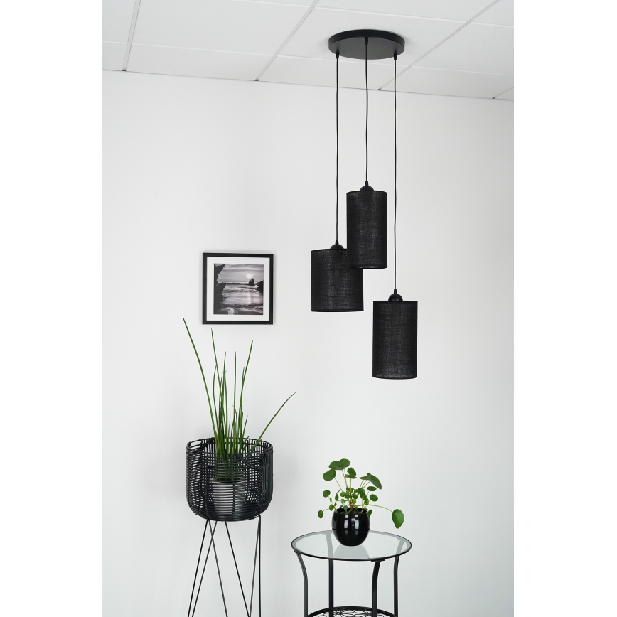 Brilagi - Полилей на кабел TUBES 3xE27/15W/230V черен