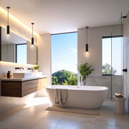 Brilagi - Полилей за баня на нишка SELE AQUA 1xGU10/30W/230V IP44 черен