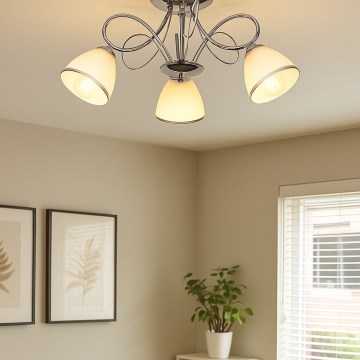 Brilagi - Полилей за директен монтаж FRED 3xE27/60W/230V, диаметър 59 см, лъскав хром