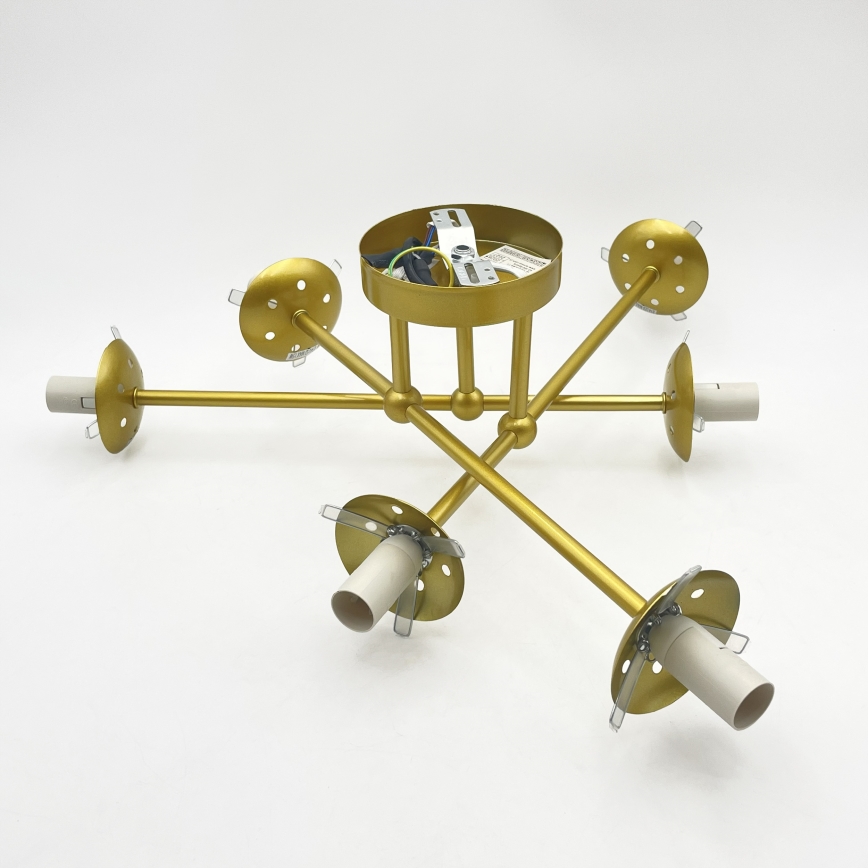 Brilagi - Полилей за монтаж на таван MALIVA 6xE14/15W/230V златист/бял