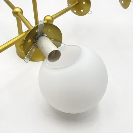 Brilagi - Полилей за монтаж на таван MALIVA 6xE14/15W/230V златист/бял