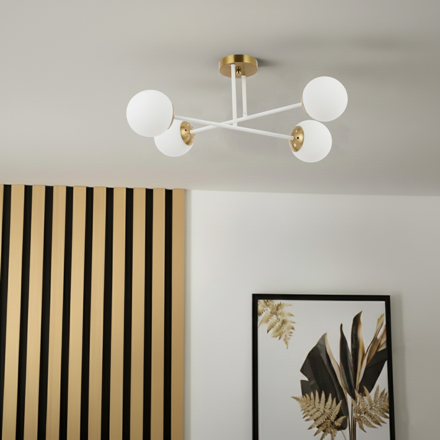 Brilagi - Полилей за монтаж на тавана MALIVA 4xE14/15W/230V златисто/бяло