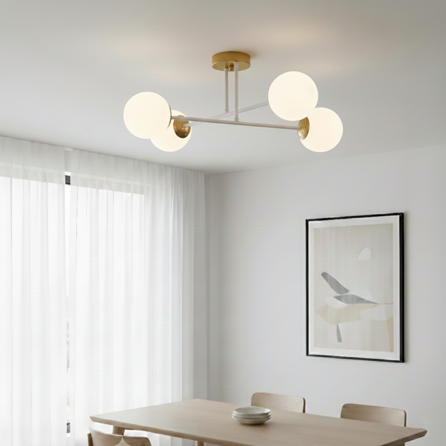 Brilagi - Полилей за монтаж на тавана MALIVA 4xE14/15W/230V златисто/бяло