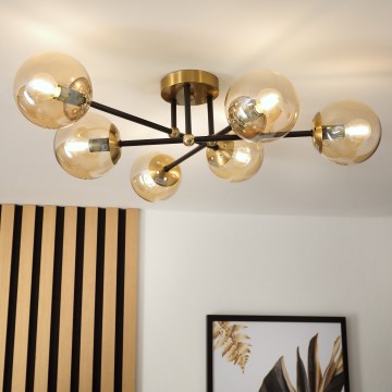 Brilagi - Полилей за монтаж на тавана MALIVA 6xE14/15W/230V златист