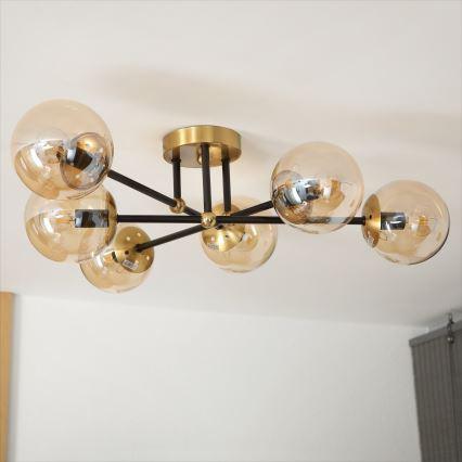 Brilagi - Полилей за монтаж на тавана MALIVA 6xE14/15W/230V златист