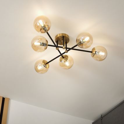 Brilagi - Полилей за монтаж на тавана MALIVA 6xE14/15W/230V златист