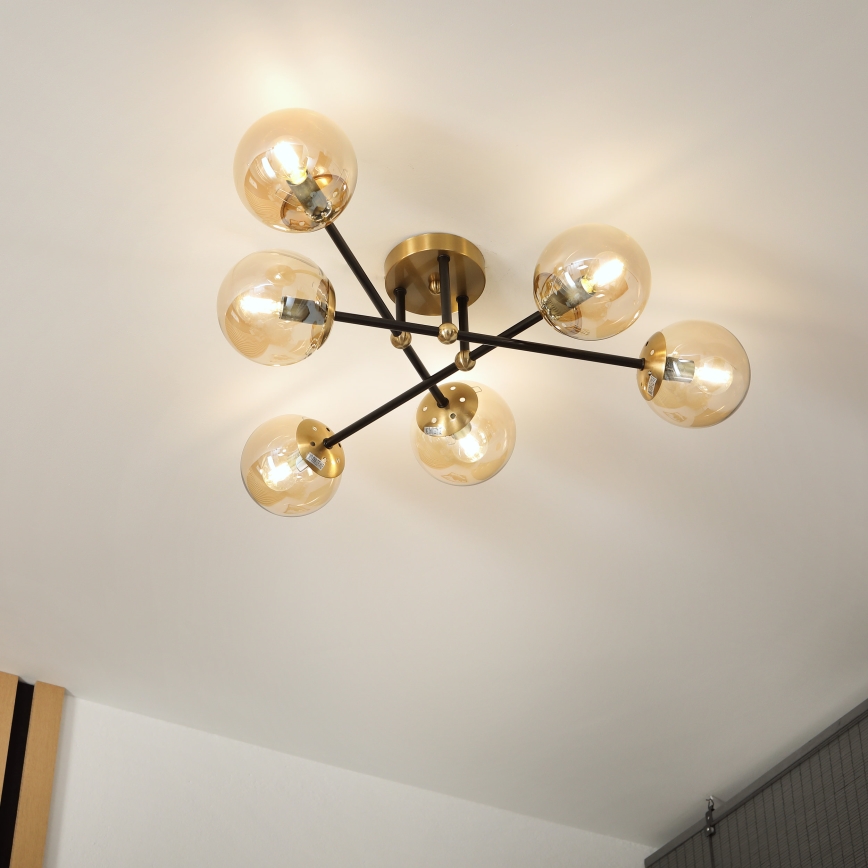 Brilagi - Полилей за монтаж на тавана MALIVA 6xE14/15W/230V златист