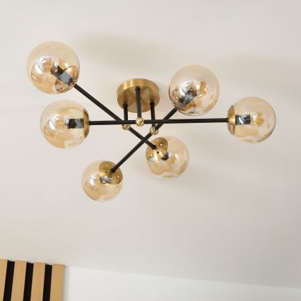 Brilagi - Полилей за монтаж на тавана MALIVA 6xE14/15W/230V златист