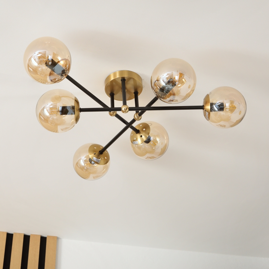 Brilagi - Полилей за монтаж на тавана MALIVA 6xE14/15W/230V златист