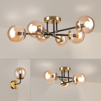 Brilagi - Полилей за монтаж на тавана MALIVA 6xE14/15W/230V златист