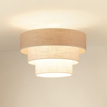 Brilagi - Полилей за повърхностен монтаж ALASKA LUNETA 1xE27/15W/230V Ø 45 см сив/кремав