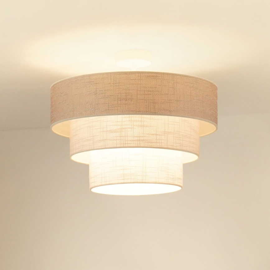 Brilagi - Полилей за повърхностен монтаж ALASKA LUNETA 1xE27/15W/230V Ø 45 см сив/кремав